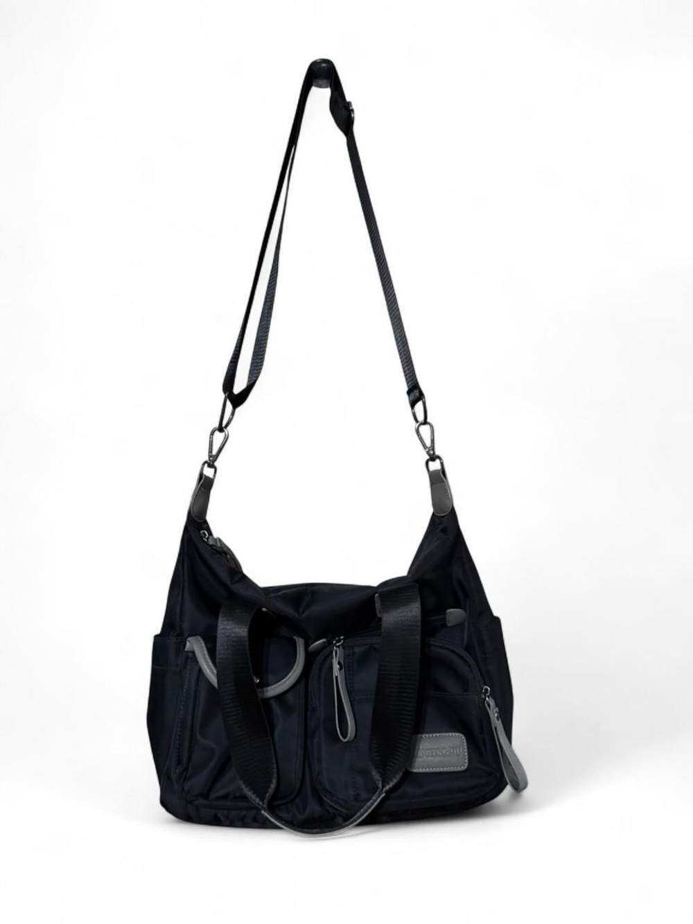 Black Travel Nylon Shoulder Bag - Unbranded